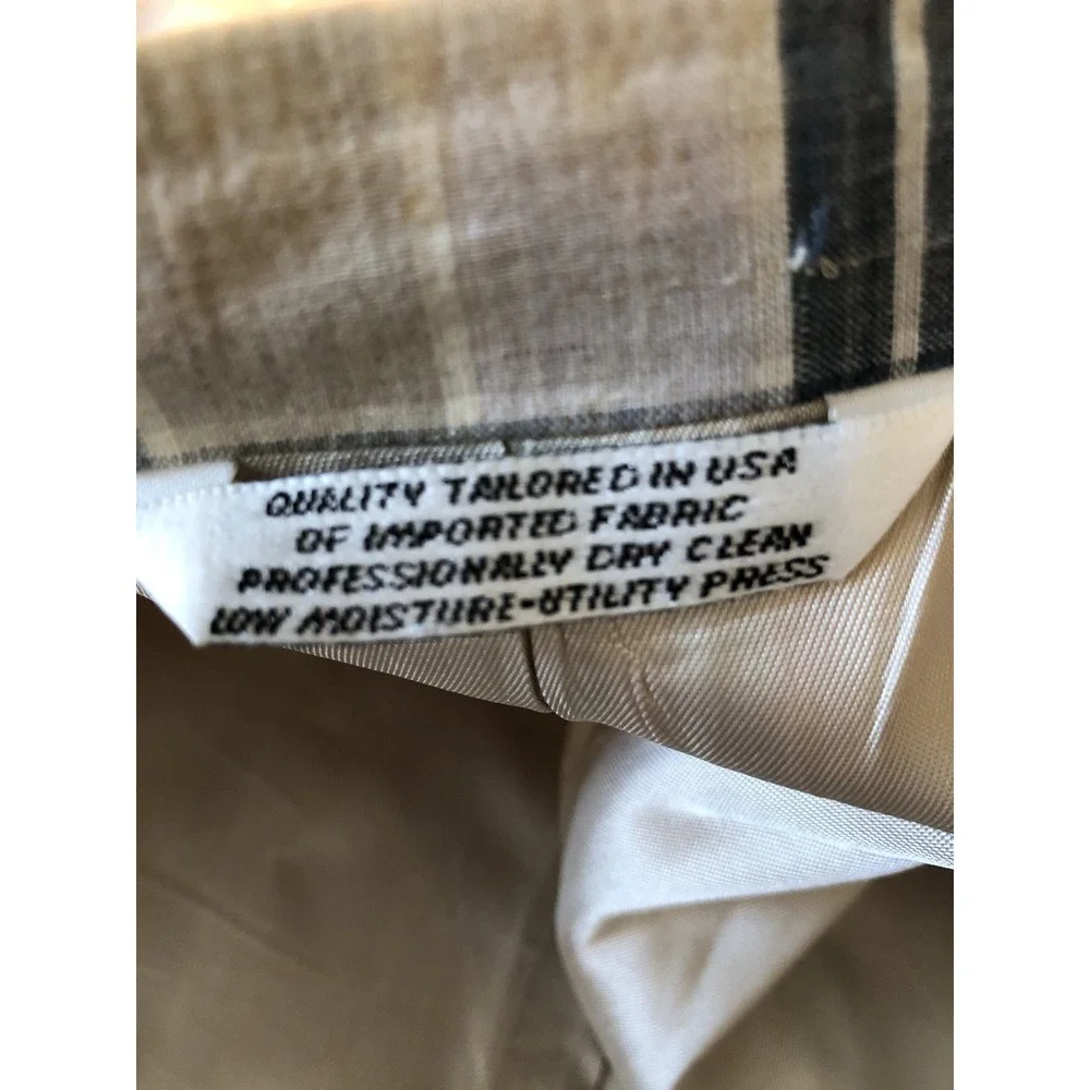 Vintage Palm Beach Blazer 44L Madras Plaid Linen Blend Suit Coat Jacket Classic